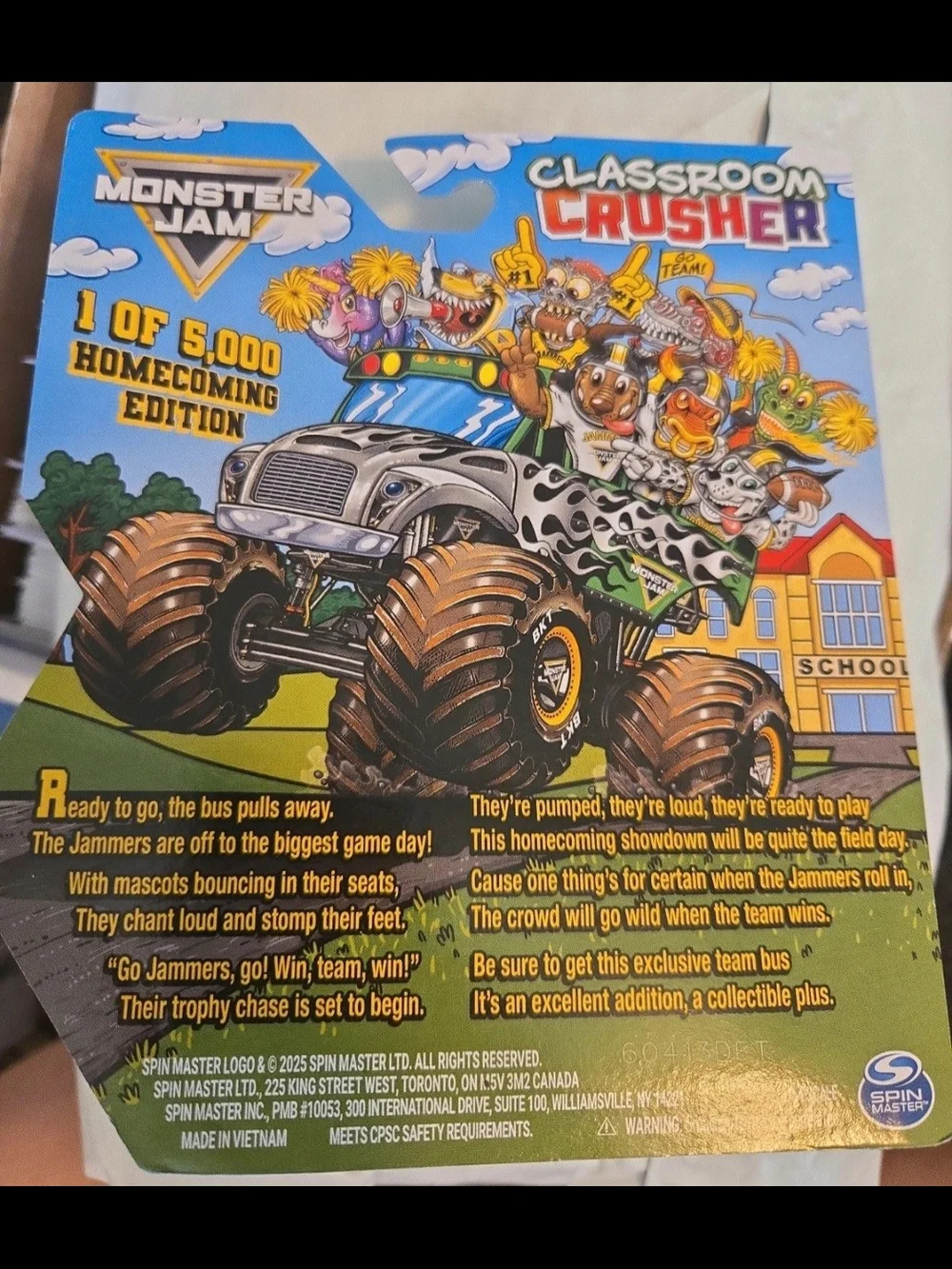 LIMITED EDITION Monster Jam Classroom Crusher Monster Truck Toy - Green